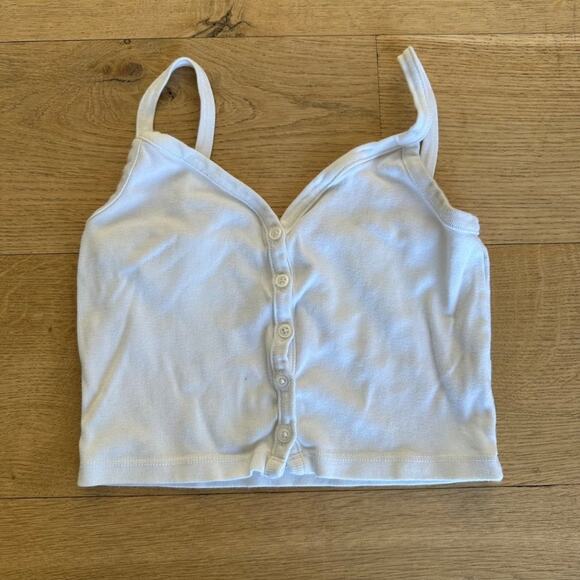 Brandy Melville Button Front  Cami Top in White - Picture 1 of 5